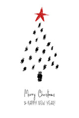 Greeting Card With Christmas Tree.