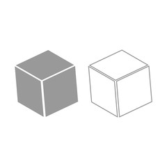 Cube icon. Grey set .