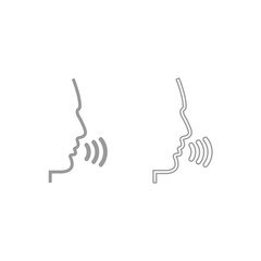 Head speaking man icon. Grey set .