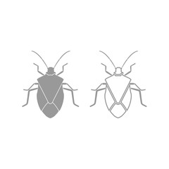 Bug icon. Grey set .
