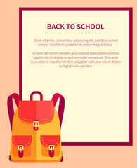 Back to School Banner with Place for Text Backpack