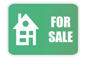 Cartel verde de vivienda en venta.