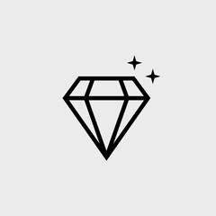Diamond flat vector icon