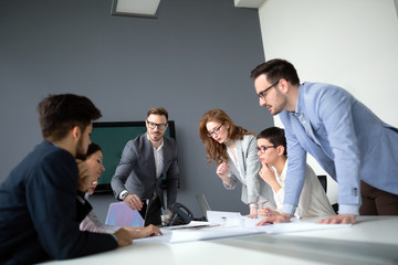 Entrepreneurs and business people conference in modern meeting r