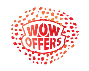 wow offers sign, offers design, isolated on white background.