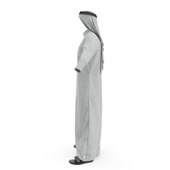 Arab Man Clothes on white. Side view. 3D illustration