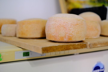 Cheese heads on factory getting ready to hit the shelves