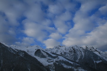 Fototapeta na wymiar Clouds over the Caucasus mountains near Sochi