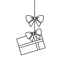 merry christmas gift hanging bow ribbon ornament