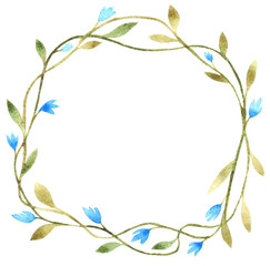 Watercolor floral wreath