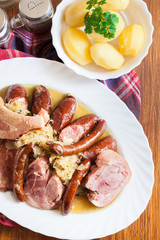 Choucroute garnie. Alsatian sauerkraut