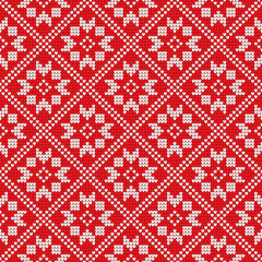Traditional scandinavian pattern. Nordic ethnic seamless knitted background