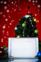 letter to Santa Claus on a tablet