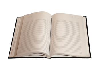 open notebook with blank sheets isolated