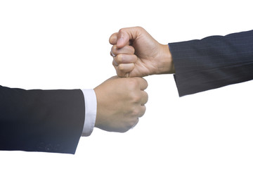 Obraz premium Fist Hands Sign of Business.