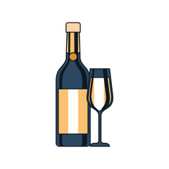 merry christmas bottle champagne and glass celebration