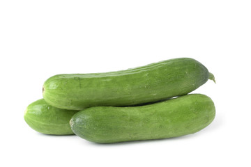 raw cucumbers on a white background