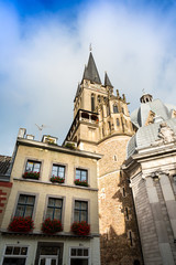 old Town buildings in Aachen, Germany