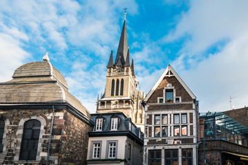 Fototapeta na wymiar old Town buildings in Aachen, Germany