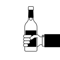 holding a bottle of wine or champagne drink