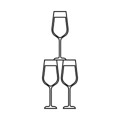 champagne glasses pyramid drink event celebration