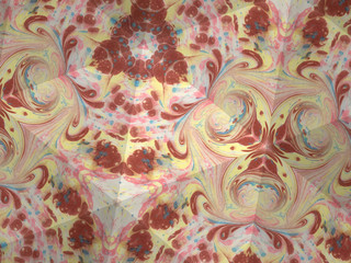 Kaleidoscope texture of ebru pattern. Mosaic colorful marble background. Beautiful artwork surface.