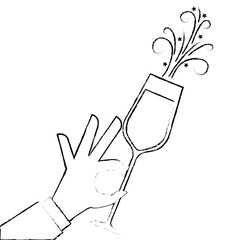 hand holding champagne glass cheers celebration