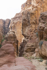 Canyon entrance to the lost city of petra, Jordan