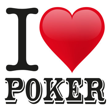 Poker - casino - jeu de cartes - jeu de hasard -cœur - chance - gagner - Las Vegas - I love poker