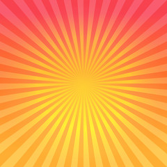 Abstract bright Red Orange gradient rays background. Vector