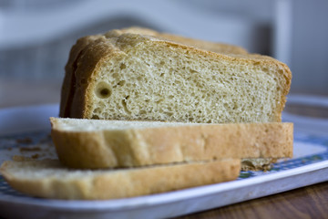 Bread cut into slices.