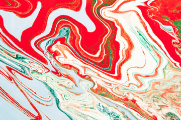 Liquid marbling acrylic paint background. Fluid painting abstrac