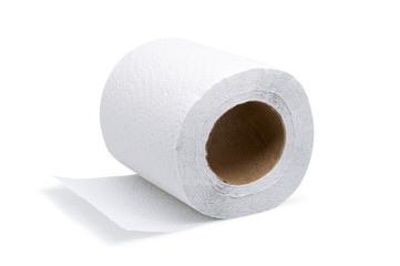 Toilet paper roll isolated on white background