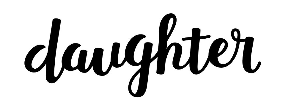 Daughter hand lettering icon