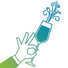 hand holding champagne glass cheers celebration