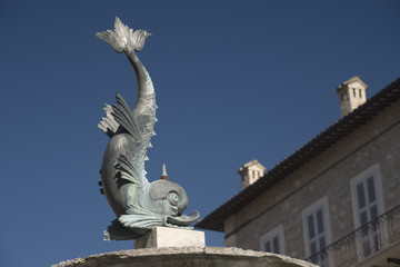 Ascoli Piceno (Marches, Italy), fountain in Arringo square