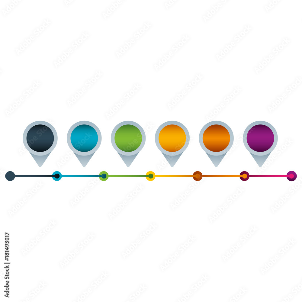 Poster time line pointer location steps template image