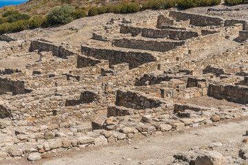 Fototapeta na wymiar Ruins of ancient Kamiros on Rhodes island