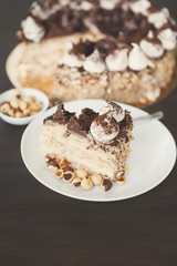 Meringue cake with hazelnuts and buttercream