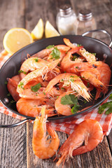 fried shrimp and herbs