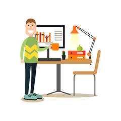 Website developer vector illustration in flat style