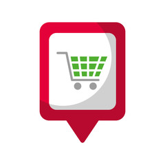 shopping cart online social media square pointer web