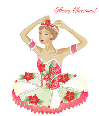 Christmas Ballerina wiht Flowers