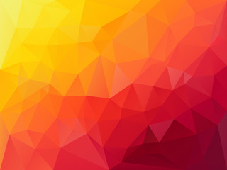 vector abstract irregular polygon background with a triangle pattern in vibrant hoz red orange yellow color gradient
