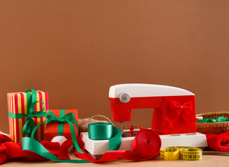 Creative diy hobby, christmas gifts background