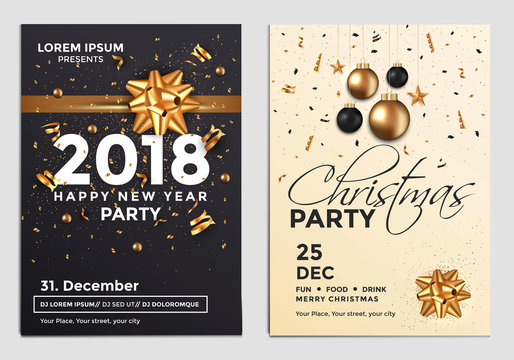 Christmas Party Flyer Design- golden design 3
