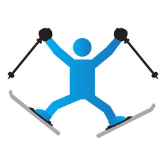 Abstract ski jumping symbol