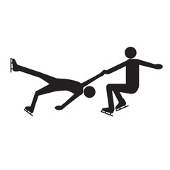 Abstract skate dancing symbol