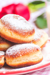 Homemade donuts with jam