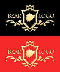 Fototapeta premium Coat of Arms with Beer Head - Vector Emblem